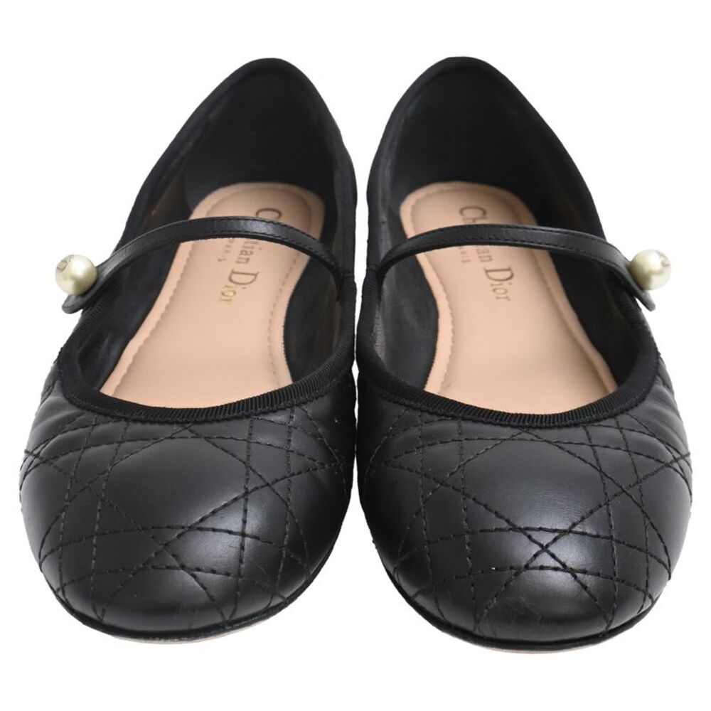 Dior Quilted Cannage Ballet Flats in Black Calf Leather - Picture 2 of 8